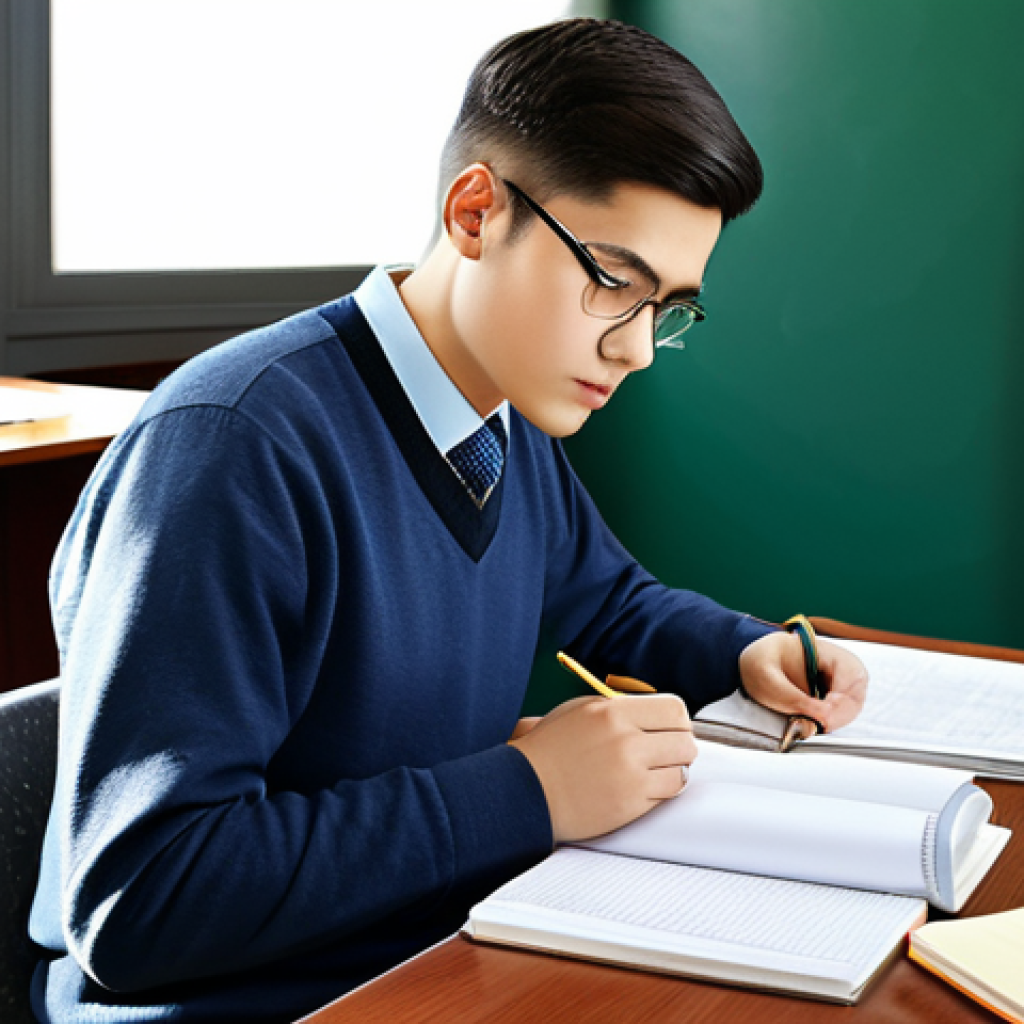 교통직 시험 난이도 평가 - Focused Student**
"A student, fully clothed in appropriate attire, diligently studying railway indu...