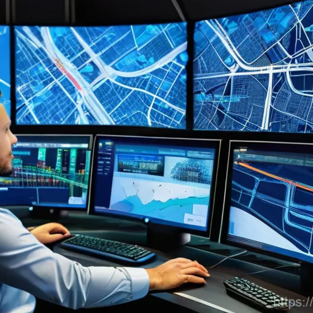 교통 관리 업무와 책임 - **Prompt: The Digital Heart of Traffic Management**

    **Description:** Envision a vibrant, high-t...