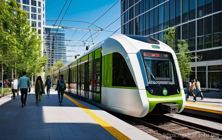 교통직 필기시험 최신 문제 경향 - **Prompt:** A futuristic, bustling smart city at dusk, showcasing advanced AI and autonomous driving...