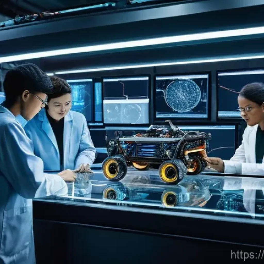 교통관련 직업별 커리어 패스 분석 - **Prompt:** A dynamic shot of a team of diverse engineers, both male and female, working collaborati...