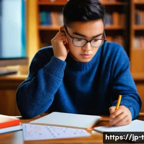 교통직 시험 유형별 공략법 - **Prompt:** A determined young adult, wearing comfortable yet modest casual clothing like a sweater ...