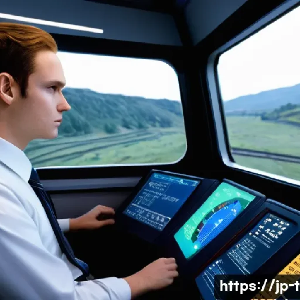 교통직 자격증 실기시험 준비 - **Prompt 1: The Gap Between Theory and Practice in a Train Simulator**
"A young adult, gender-ne...