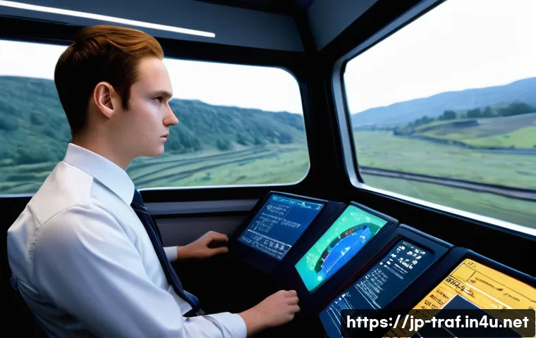 교통직 자격증 실기시험 준비 - **Prompt 1: The Gap Between Theory and Practice in a Train Simulator**
    "A young adult, gender-ne...