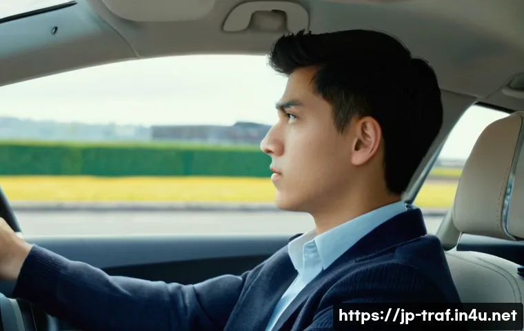 교통관련 자격증 실기시험 후기 - **Image Prompt 1: The Focused Practical Exam Driver**
    "A young adult, dressed in casual everyday...