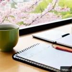 교통직 필기시험 최신 트렌드 - A modern Japanese study desk scene focused on efficient exam preparation for a traffic-related writt...