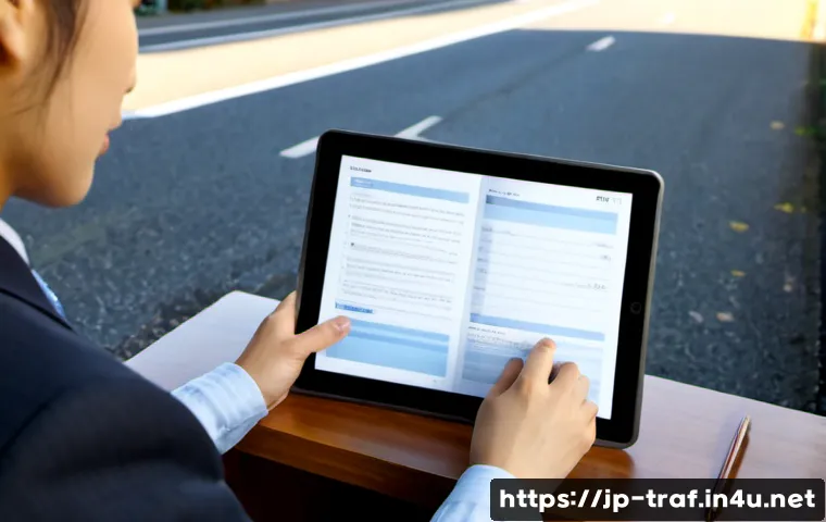 교통 자격증 최신 트렌드 - Photorealistic Japanese transportation licensing study scene, an adult learner in neat casual busine...